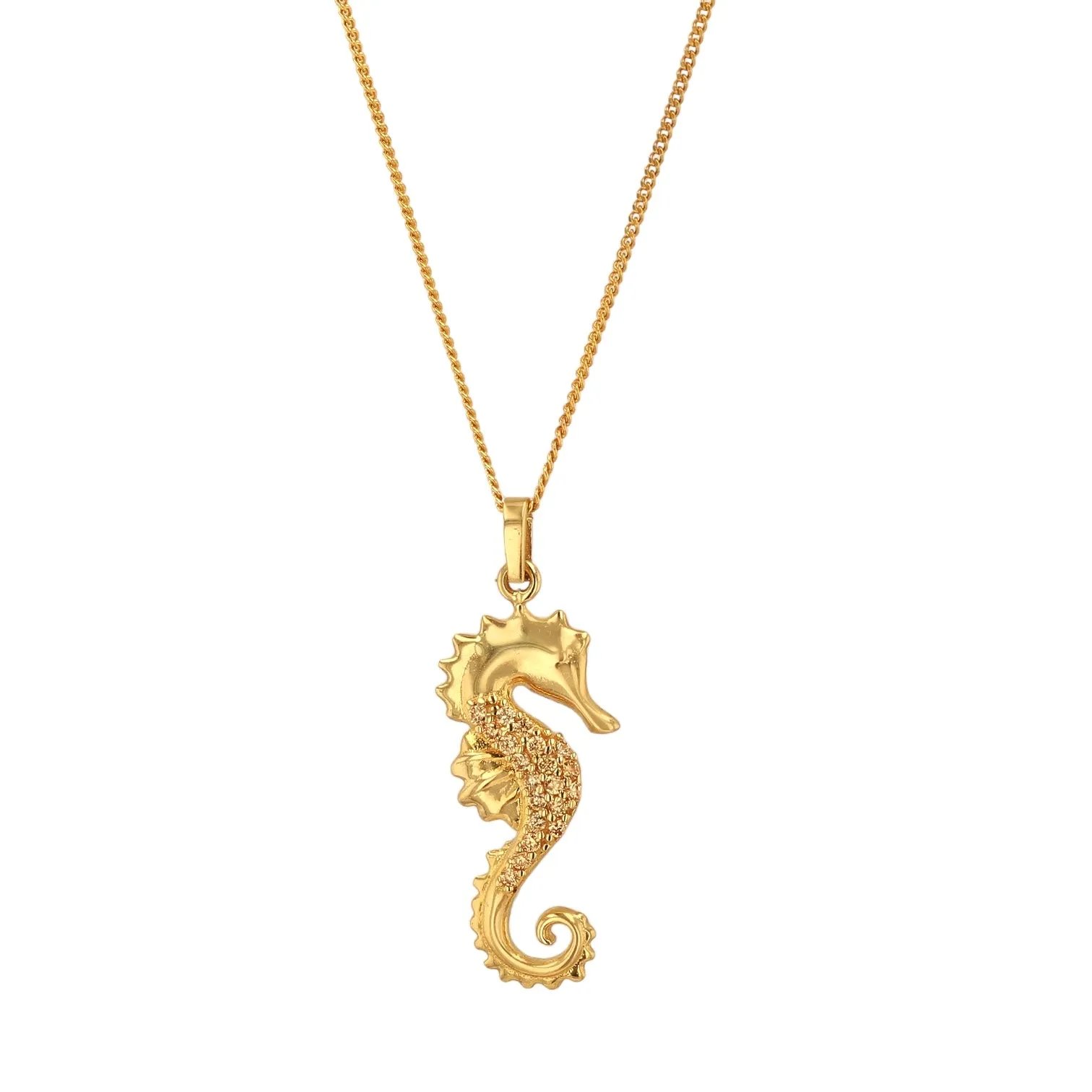 10k yellow gold Seahorse chain and pendant set