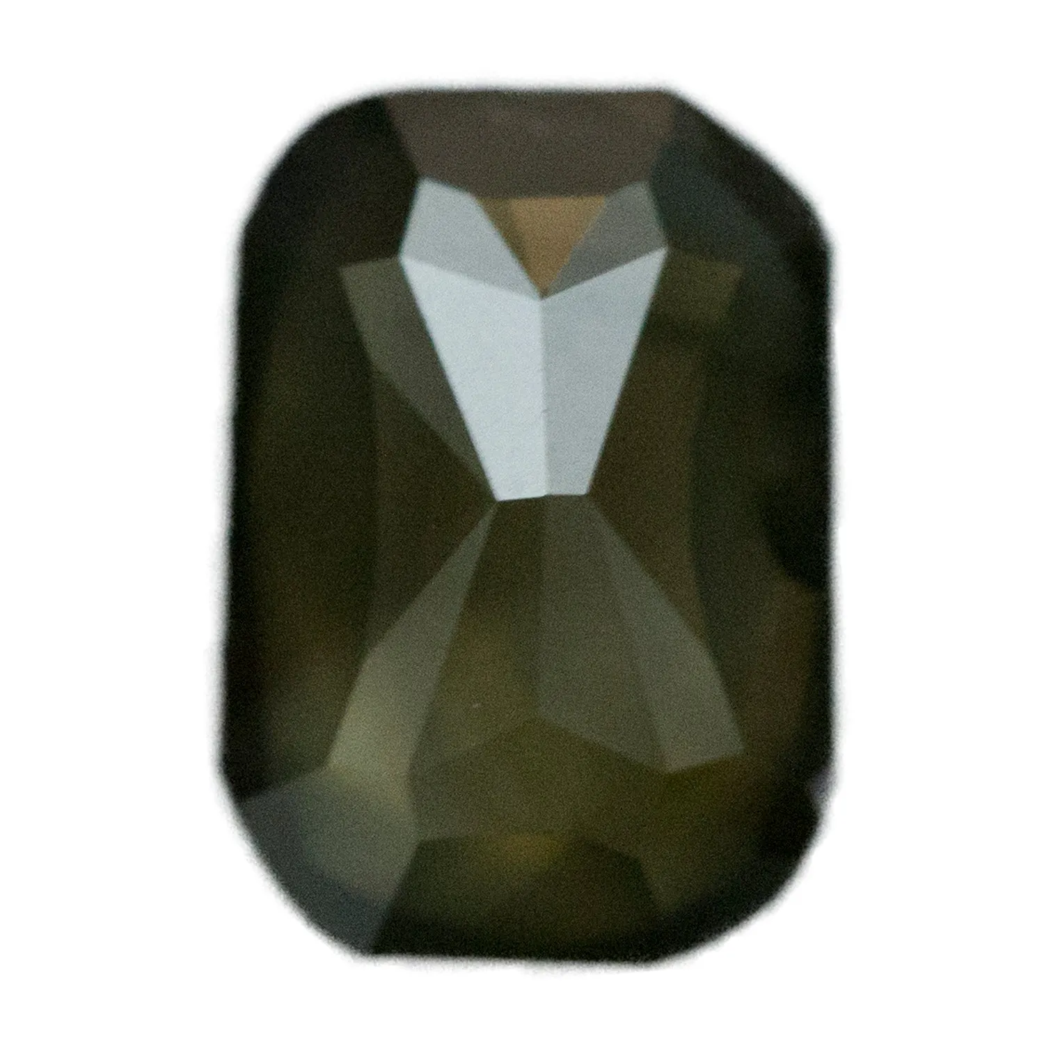 1.35CT ROSECUT EMERALD SHAPED DIAMOND, SMOKY BLACK BROWN GREEN, 7.27X5.08X3.24MM