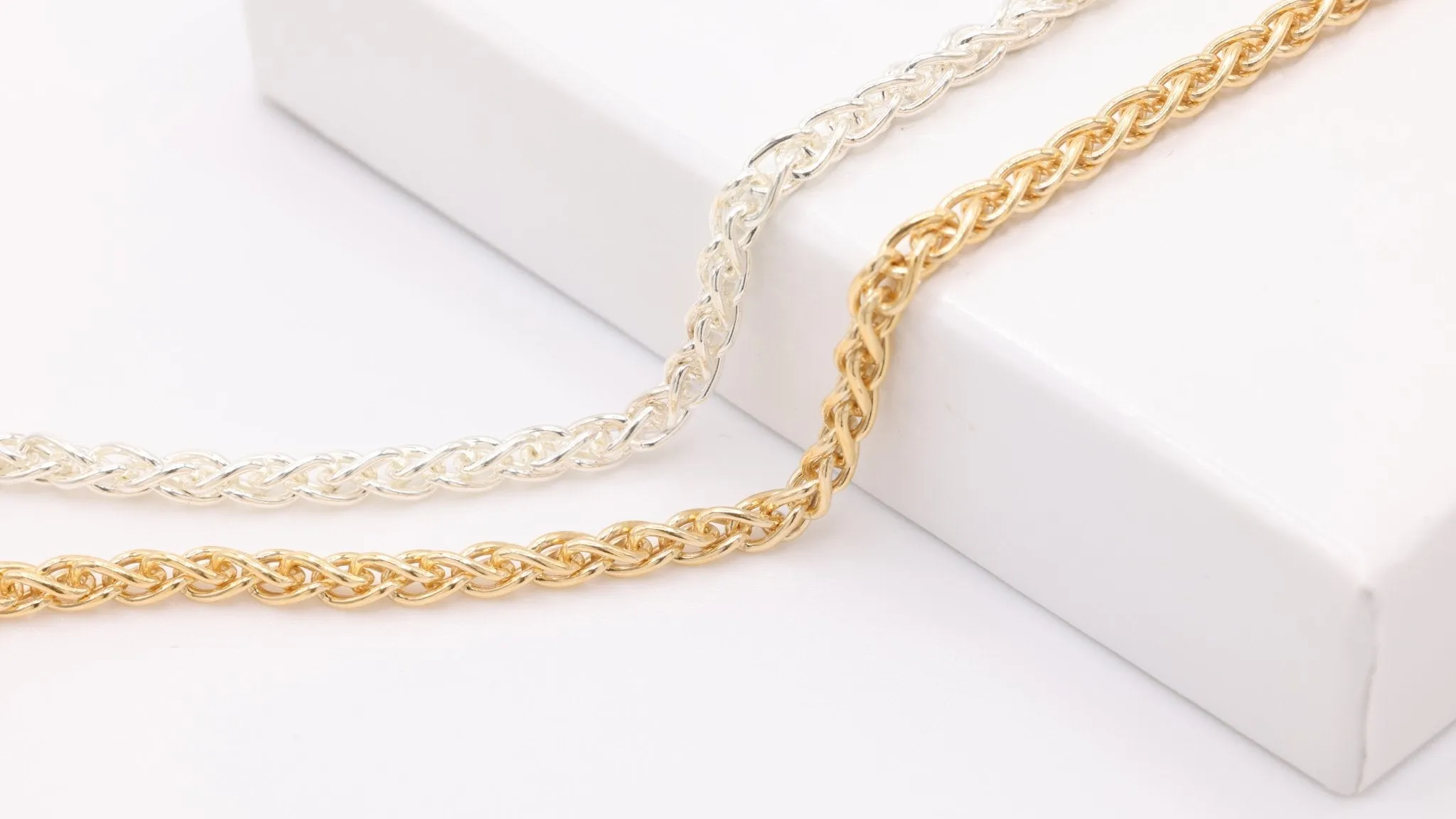 14K Gold-Filled 1.8mm Wheat Chain, Wholesale Jewelry Making Wheat Chain