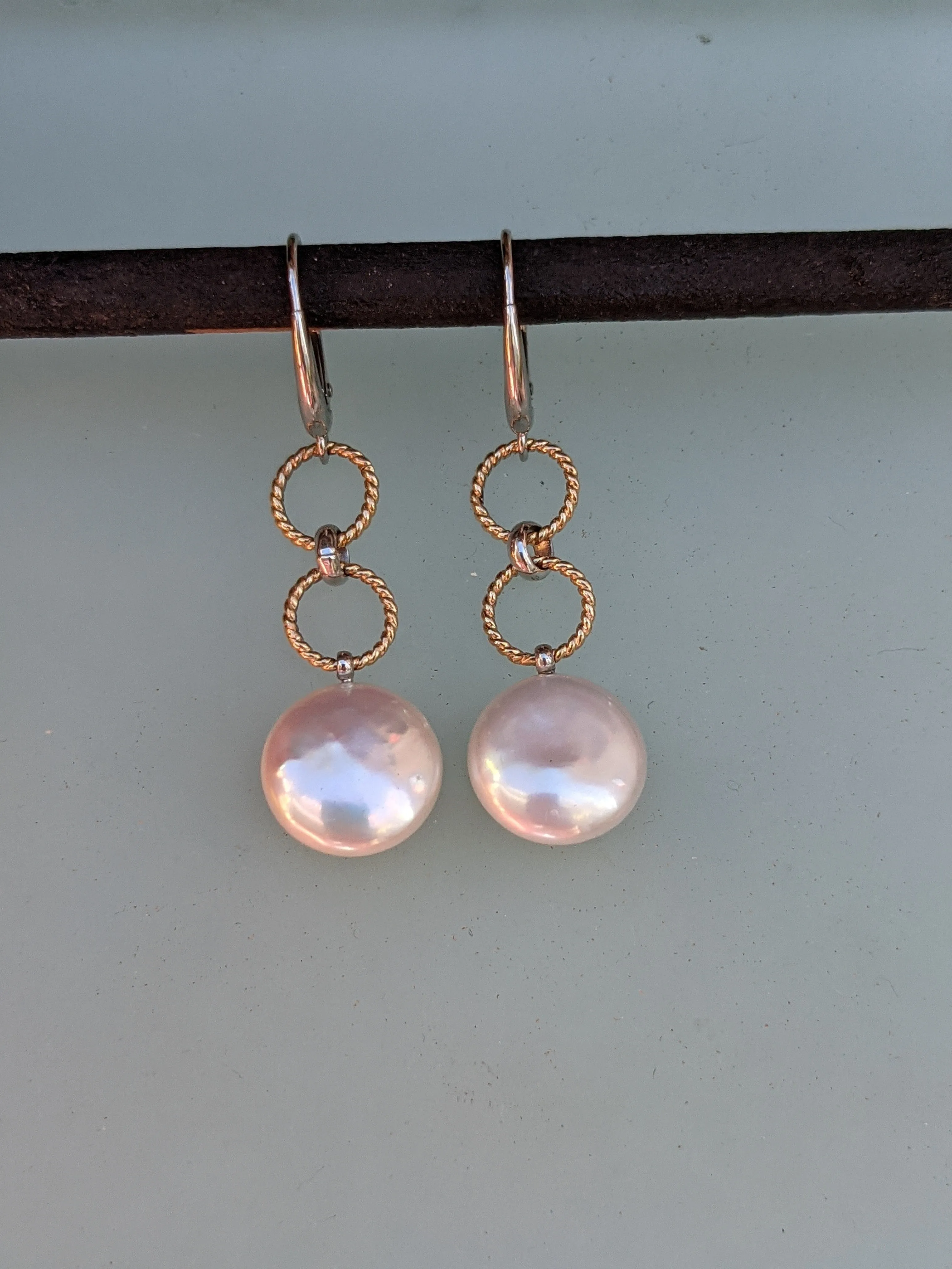 14K Gold Nauti Pearls Dangle Earrings