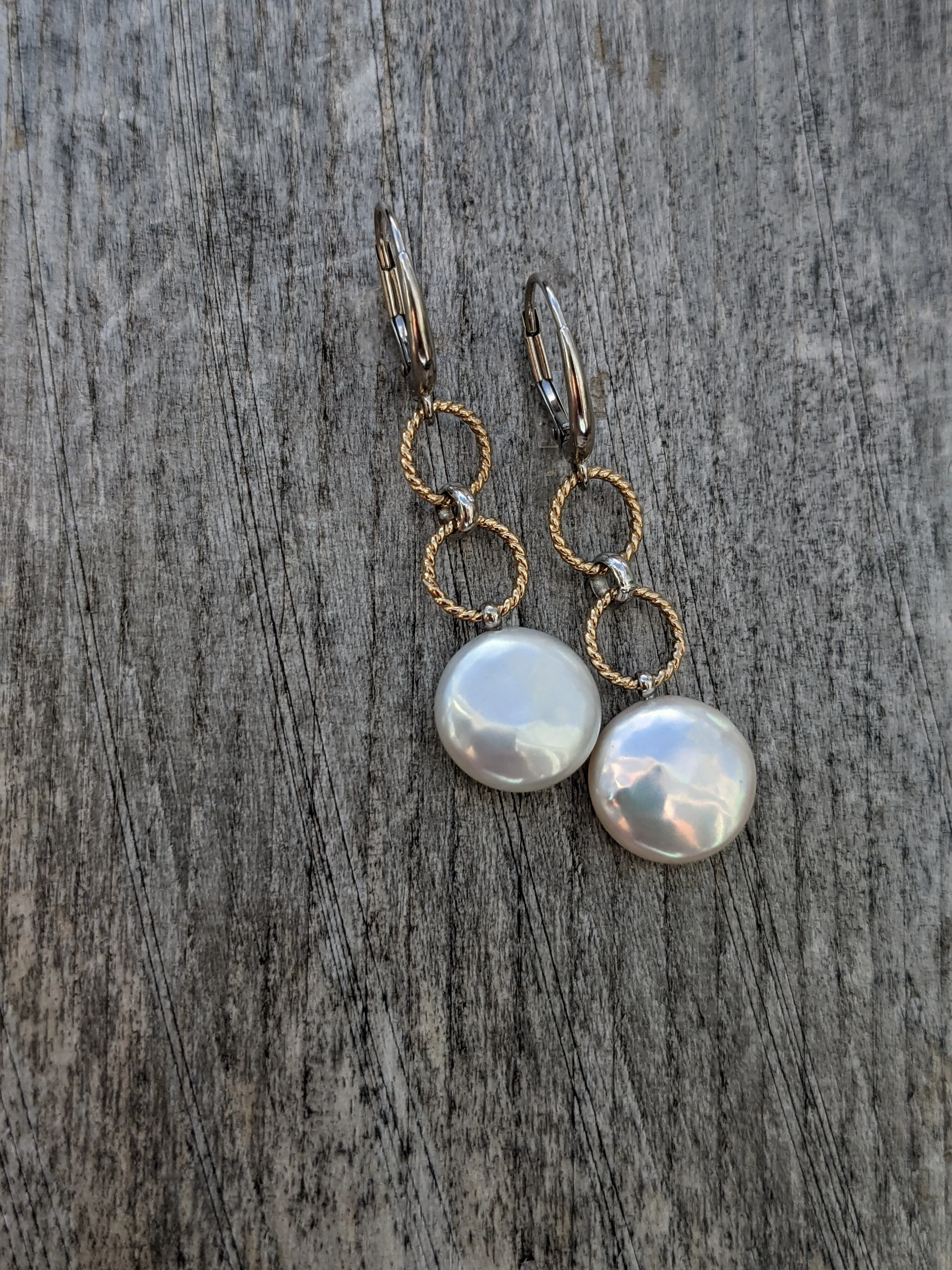 14K Gold Nauti Pearls Dangle Earrings