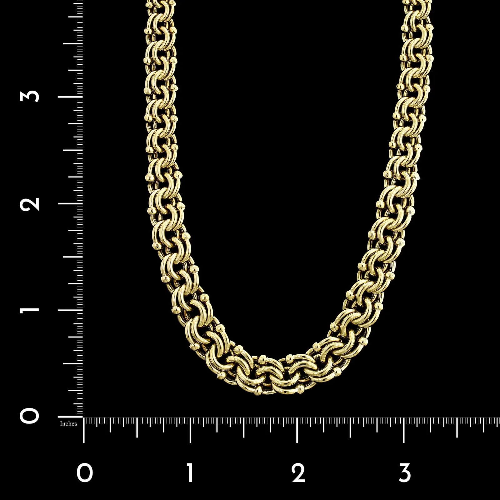 14K Yellow Gold Estate Graduated Fancy Link Necklace