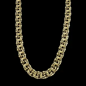 14K Yellow Gold Estate Graduated Fancy Link Necklace