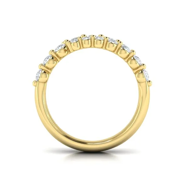 14K YELLOW GOLD TRIPLE ROW GRADUATED DIAMOND BYPASS RING WITH RUBIES AND DIAMONDS