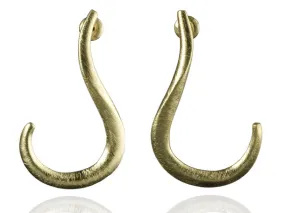 18K Gold Plated Brushed Twisted Swirl Earrings