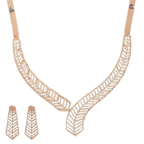 18K Rose Gold Necklace Set w/ 3.88ct Diamonds (37.5gm)