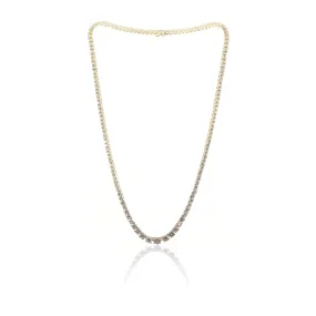 18K YELLOW GOLD GRADUATED DIAMOND TENNIS NECKLACE 9.68CTW