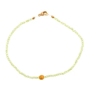 18K Yellow Gold Peridot Beaded Bracelet