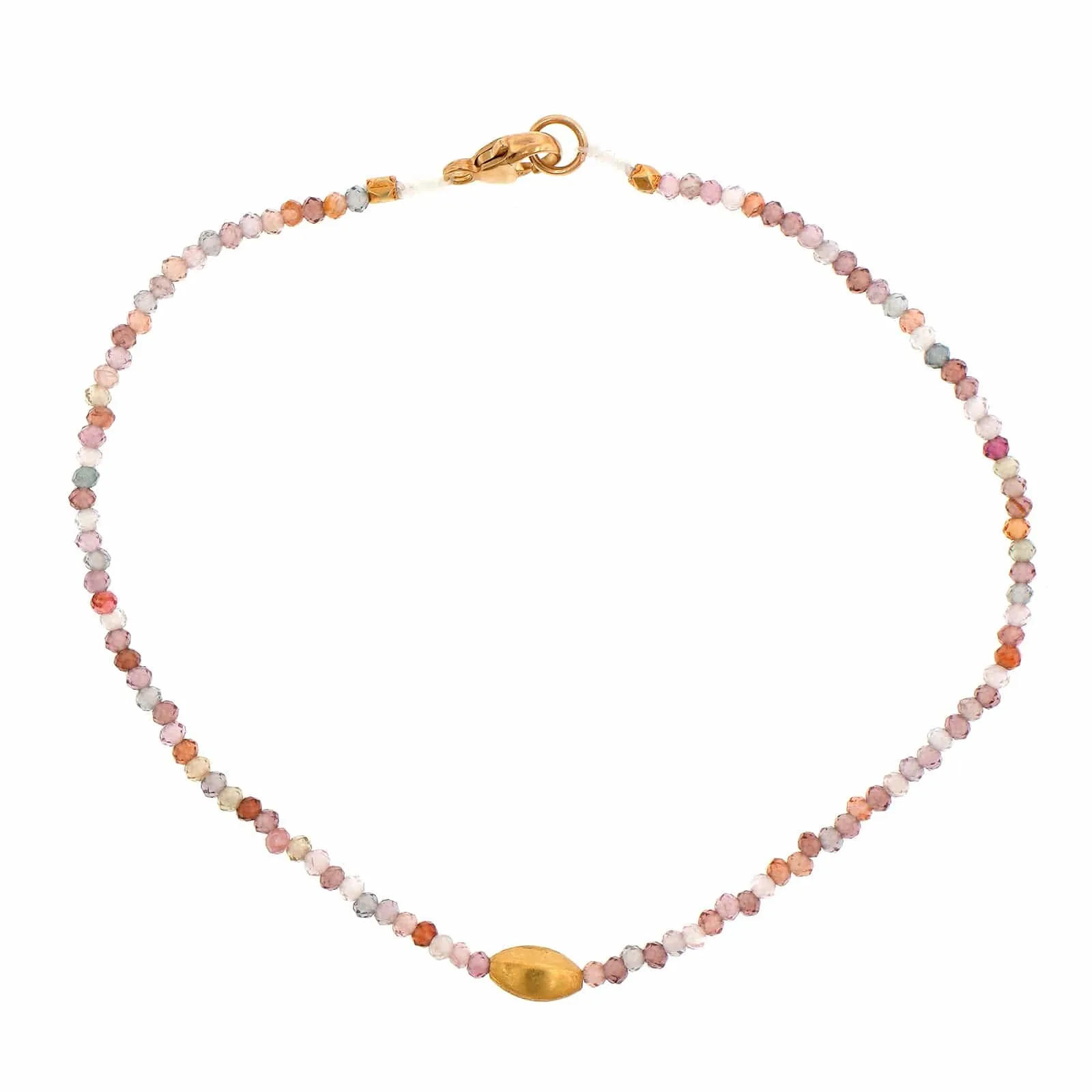 18K Yellow Gold Spinel Beaded Bracelet