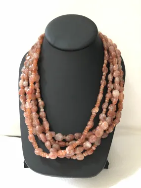 20” Five Strand Sunstone Necklace