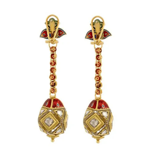 22k Gold Uncut Diamond Muniba Earring