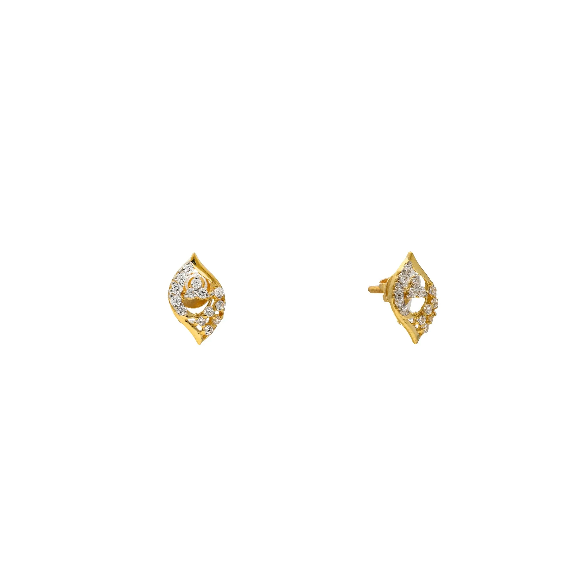 22K Yellow Gold & CZ Fancy Pendant Set (7gm)