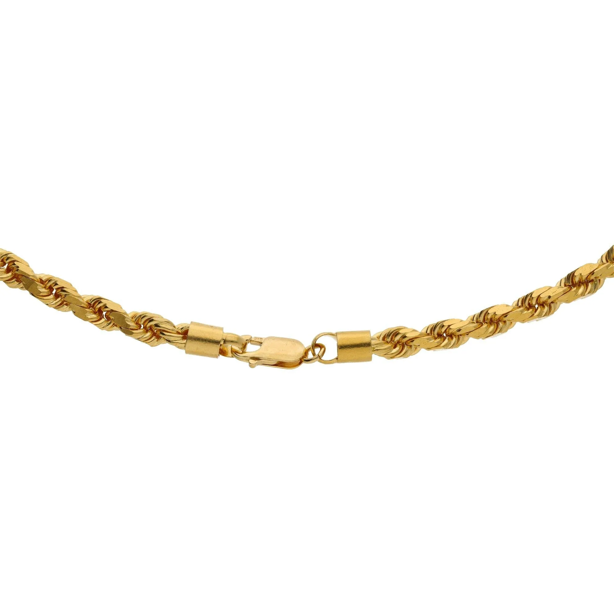 22K Yellow Gold Twisted Rope Chain, 26 inches