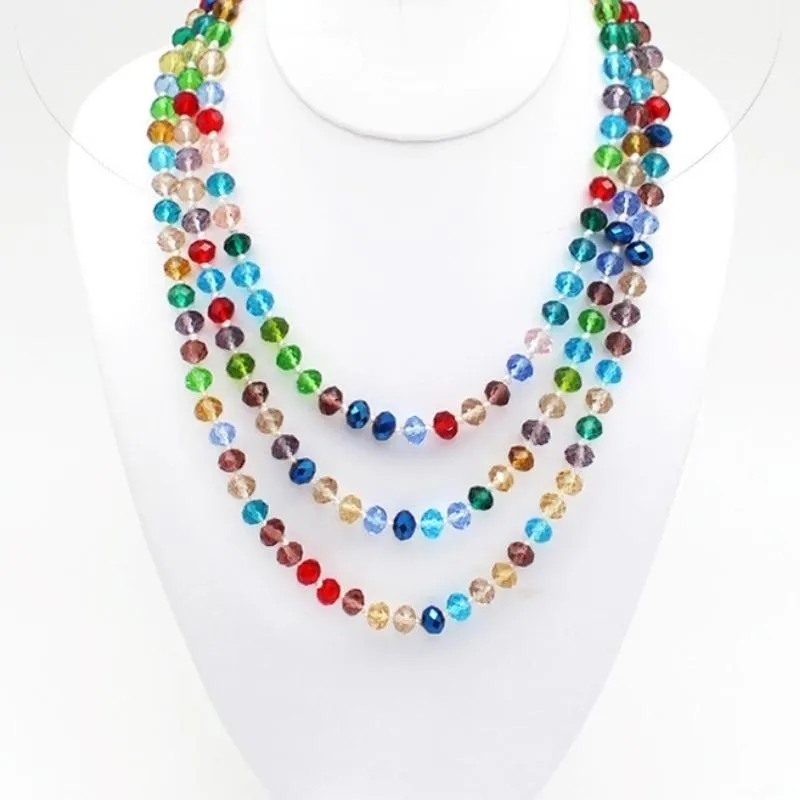 60 Assorted Colorful Crystal Beaded Necklaces