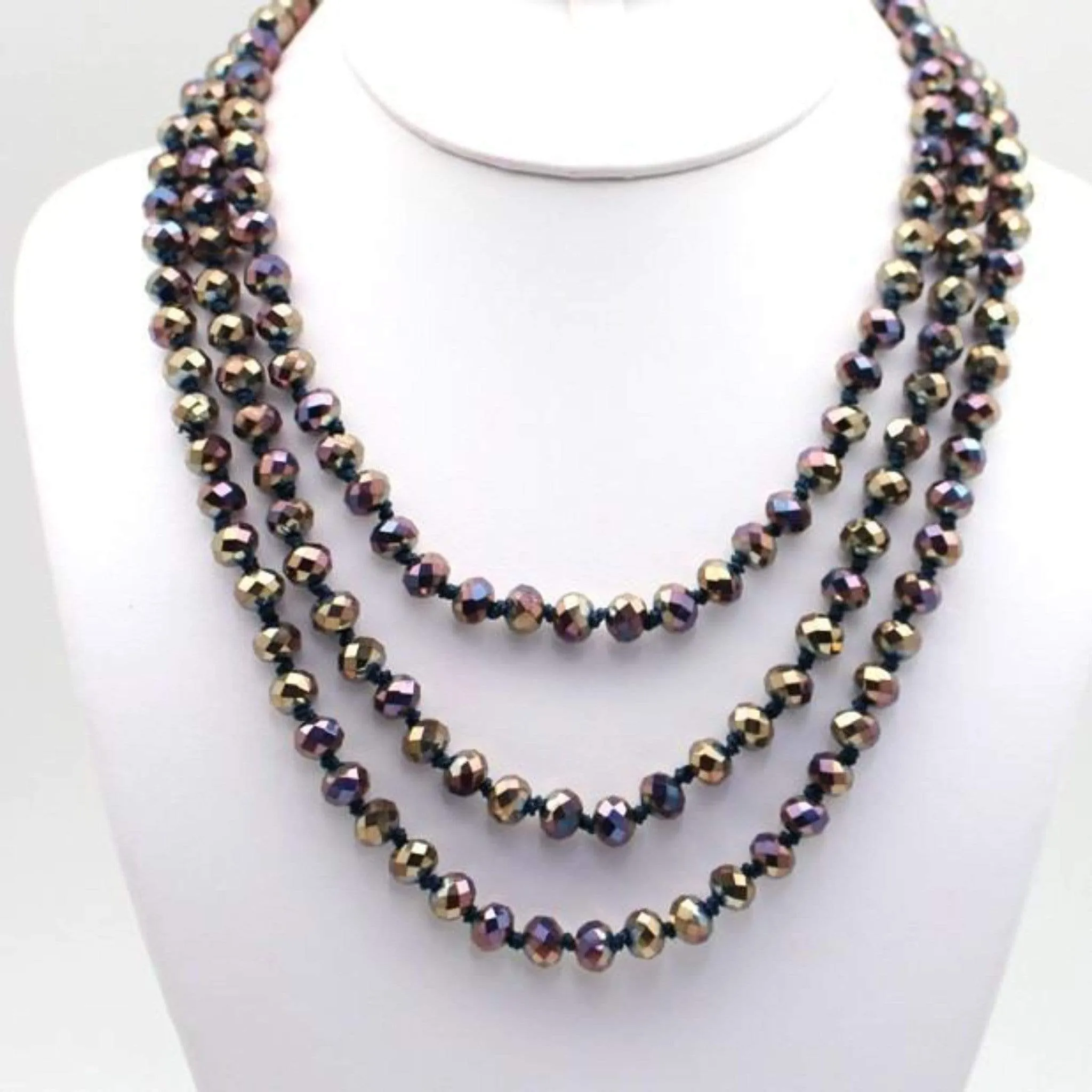 60 Assorted Colorful Crystal Beaded Necklaces