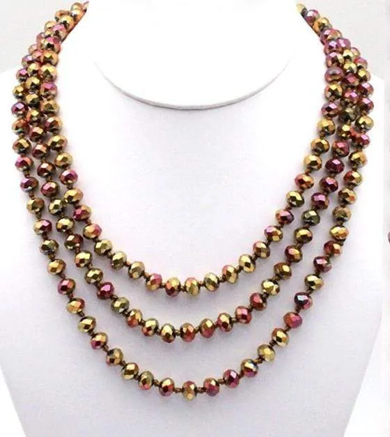 60 Assorted Colorful Crystal Beaded Necklaces