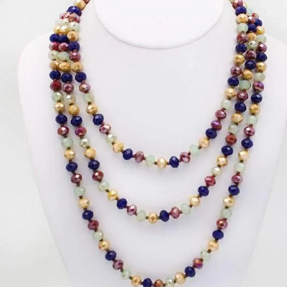 60 Assorted Colorful Crystal Beaded Necklaces