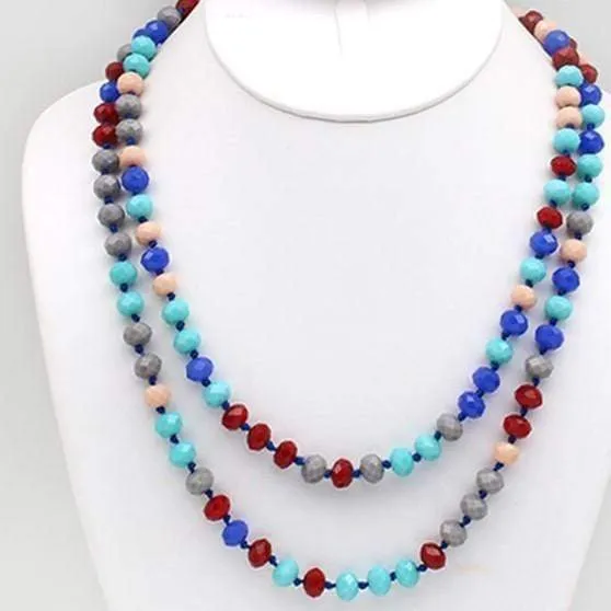 60 Assorted Colorful Crystal Beaded Necklaces