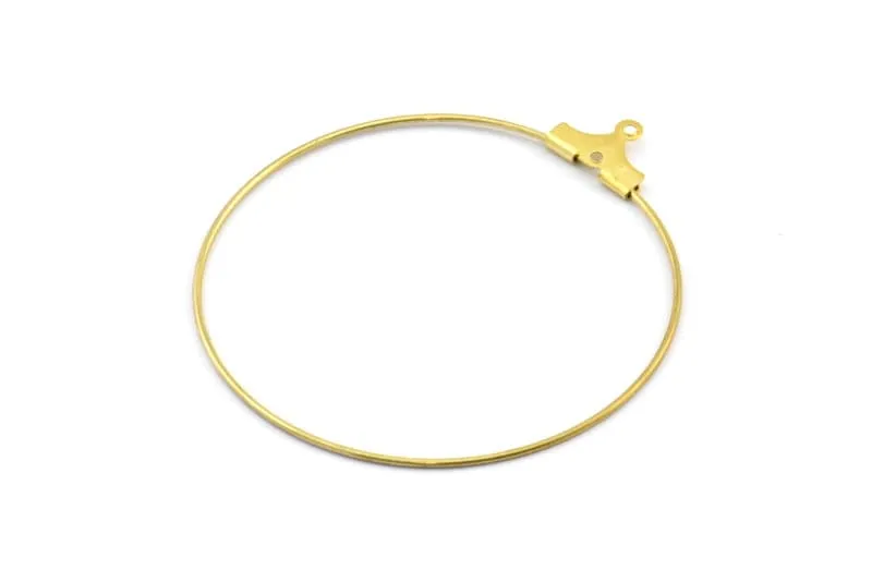 60mm Earring Hoops, 24 Raw Brass Earring Wires  (60mm) E645