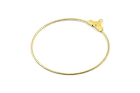 60mm Earring Hoops, 24 Raw Brass Earring Wires  (60mm) E645