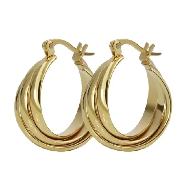 90's Twisted Gold Hoops