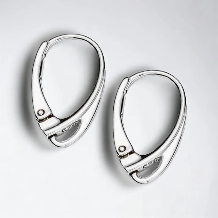 .925 Sterling Silver Lever Back Earring Findings (1 Pair)