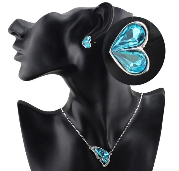 Austrian Crystal Butterfly Necklace, Bracelet & Earrings Fashion Jewelry Set