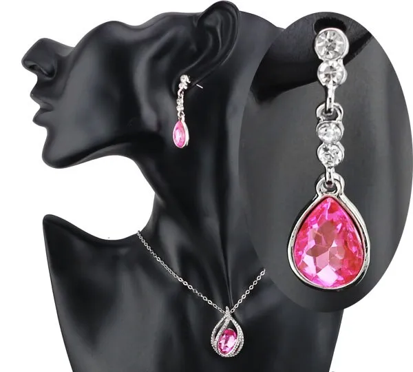 Austrian Crystal Flame Necklace, Bracelet & Earrings Fashion Jewelry Set