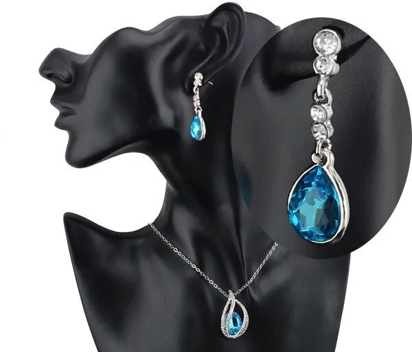 Austrian Crystal Flame Necklace, Bracelet & Earrings Fashion Jewelry Set