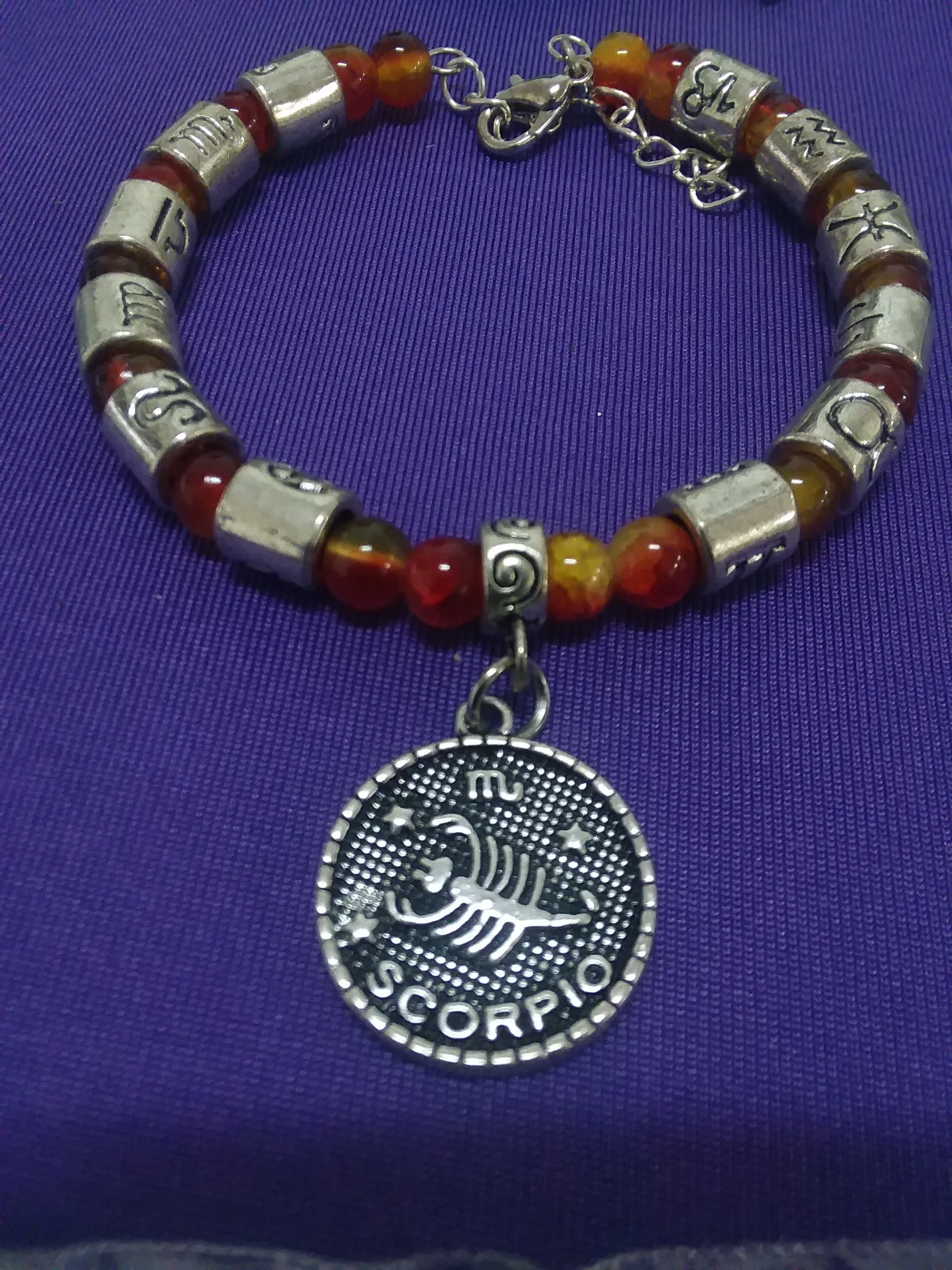 AVBeads Zodiac Charm Bracelet Scorpio Beaded Memory Wire