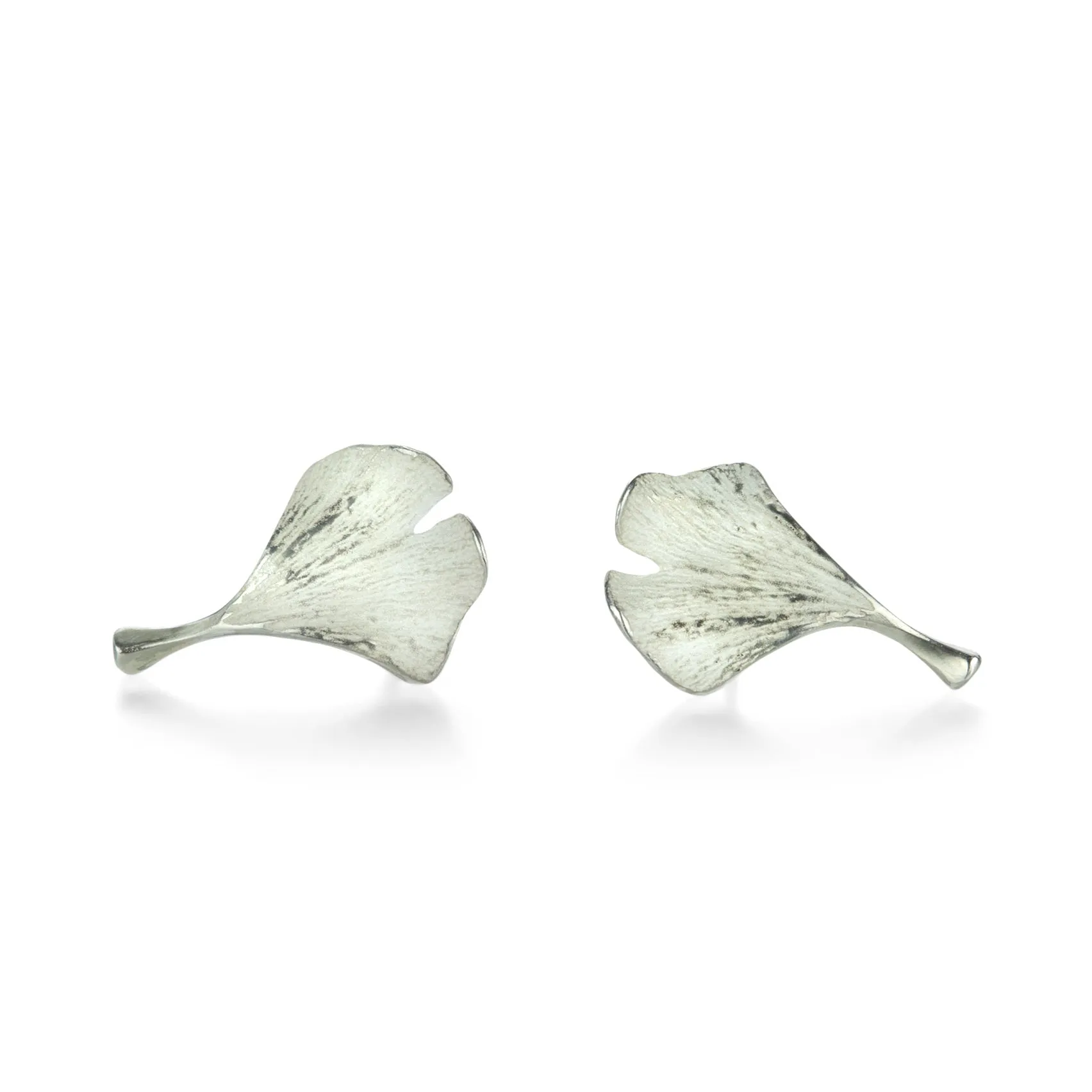 Baby Silver Ginkgo Studs