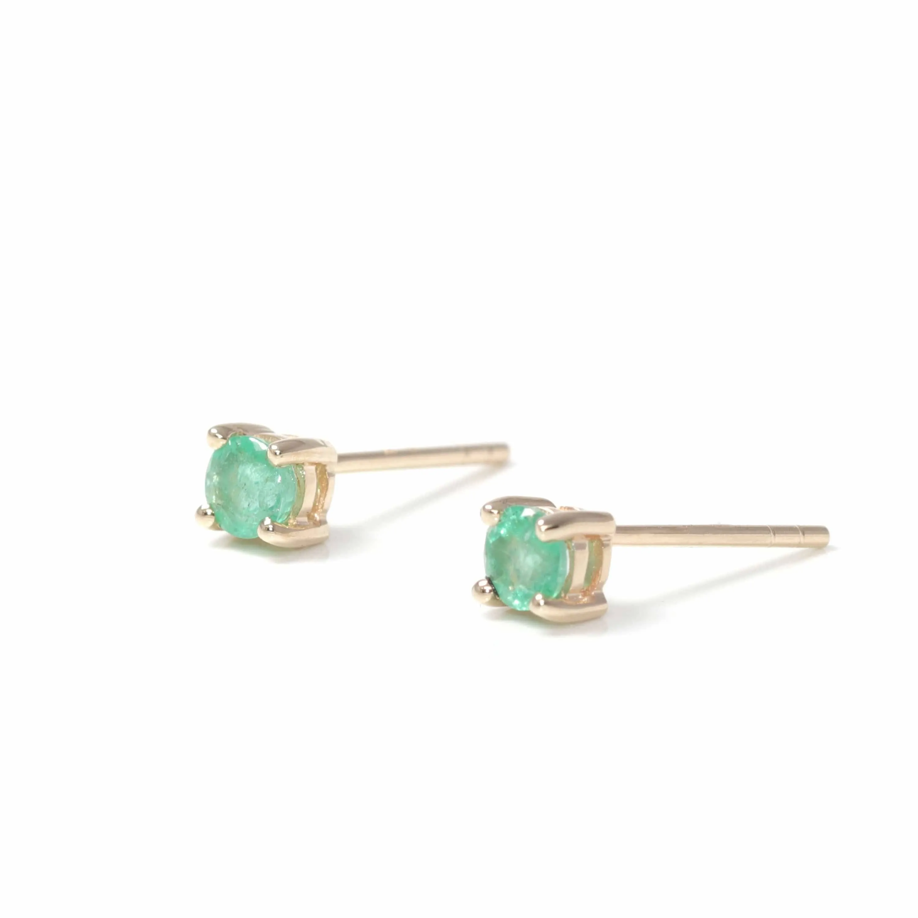 Baikalla? 14K Classic Yellow Gold Natural Emerald Earrings