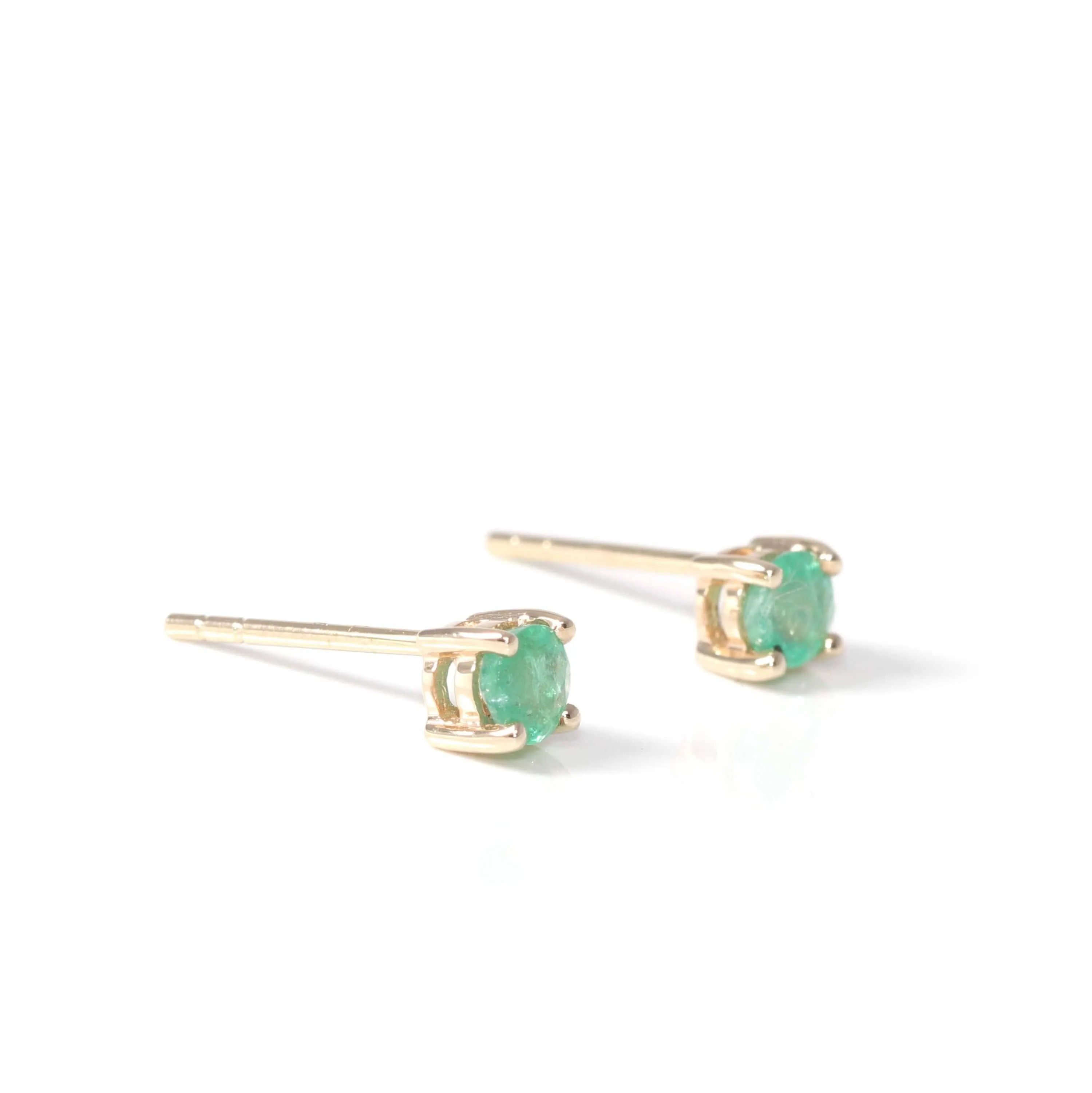 Baikalla? 14K Classic Yellow Gold Natural Emerald Earrings