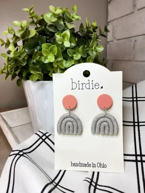 Birdie Medium Dangle Gray Rainbow Earrings