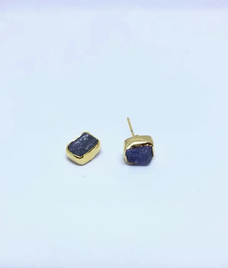 Birth Stone Stud Earrings: Semi Precious Stones