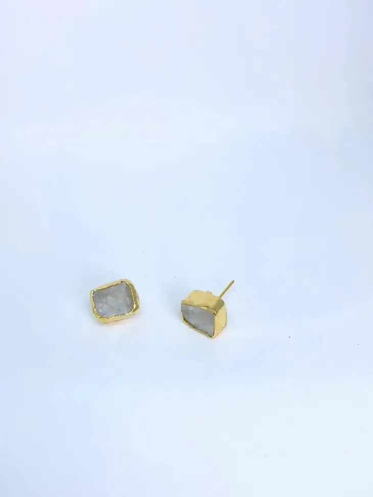 Birth Stone Stud Earrings: Semi Precious Stones