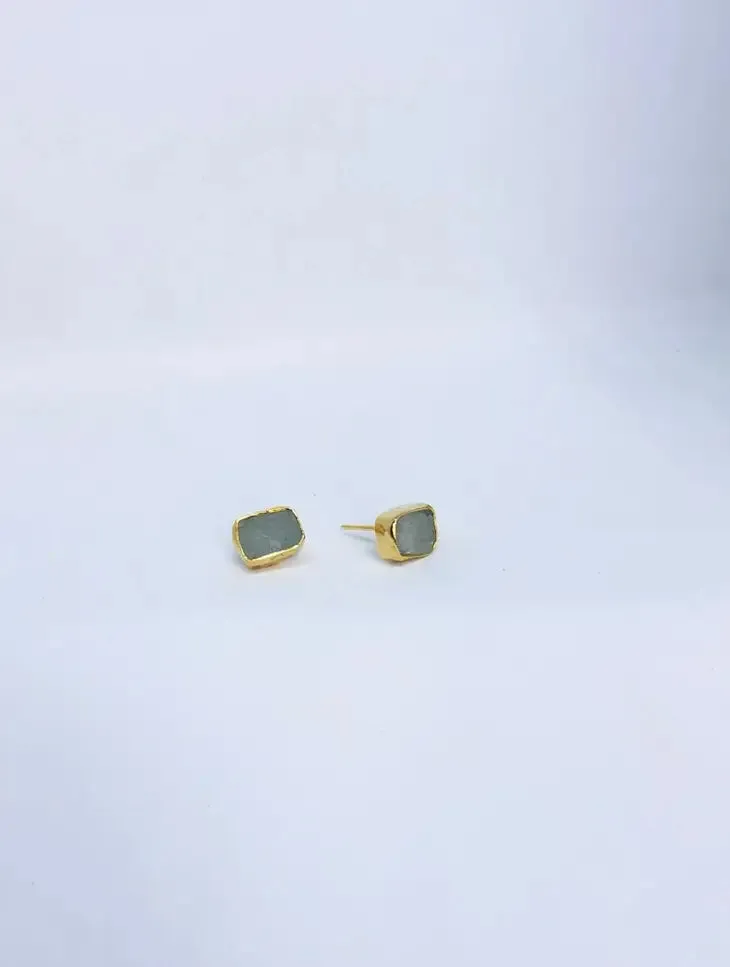 Birth Stone Stud Earrings: Semi Precious Stones