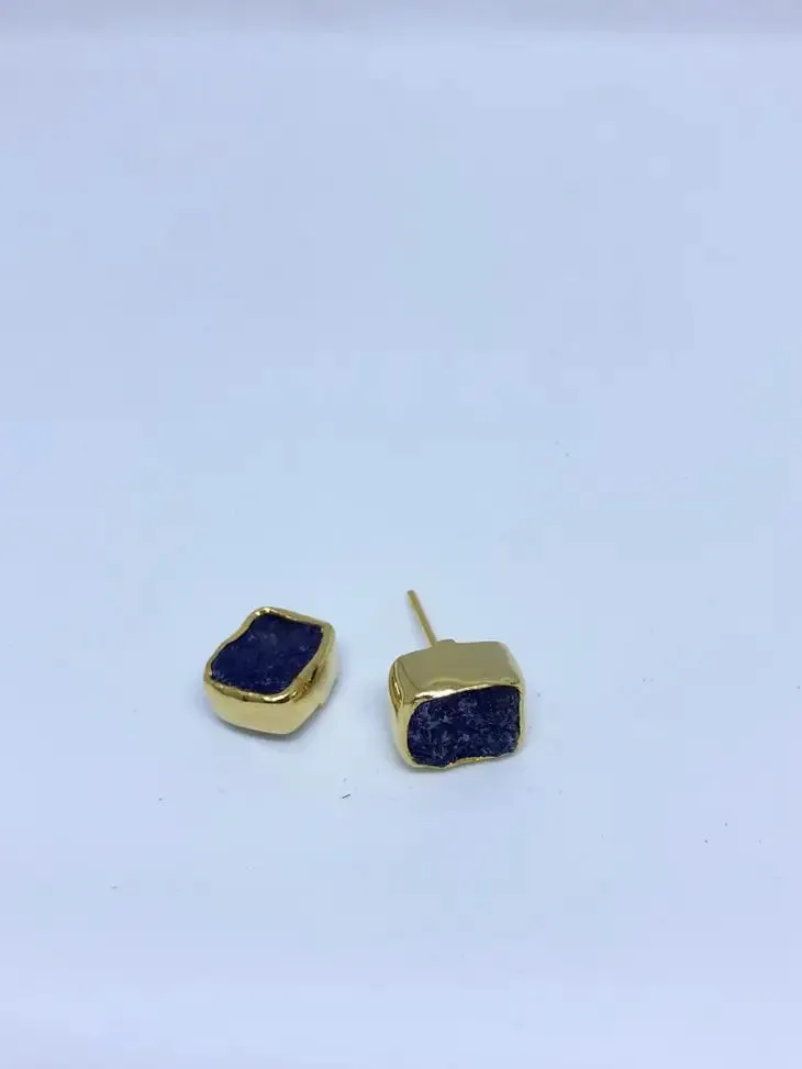 Birth Stone Stud Earrings: Semi Precious Stones