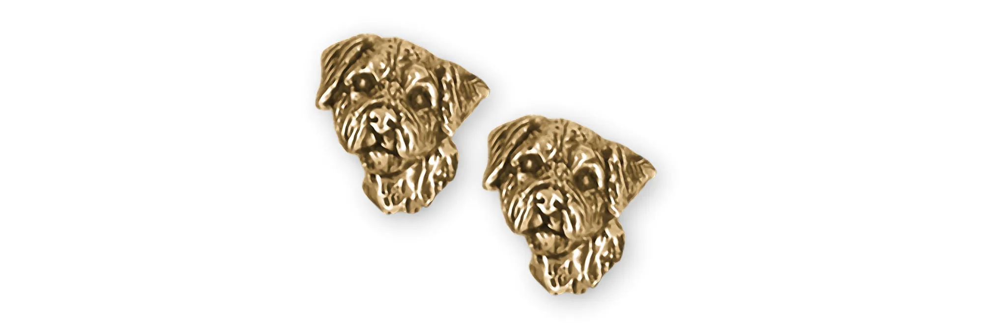 Border Terrier Jewelry 14k Yellow Gold Handmade Border Terrier Earrings  BDT1H-EG