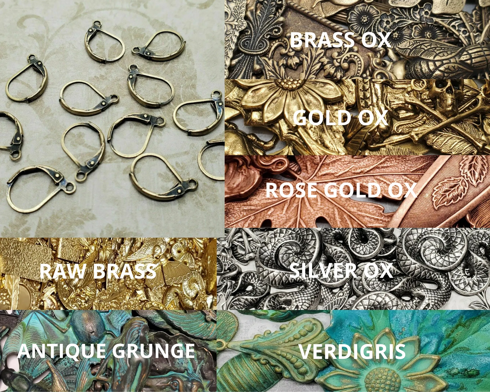 Brass Lever Back Earring Components x 12 - 085G.