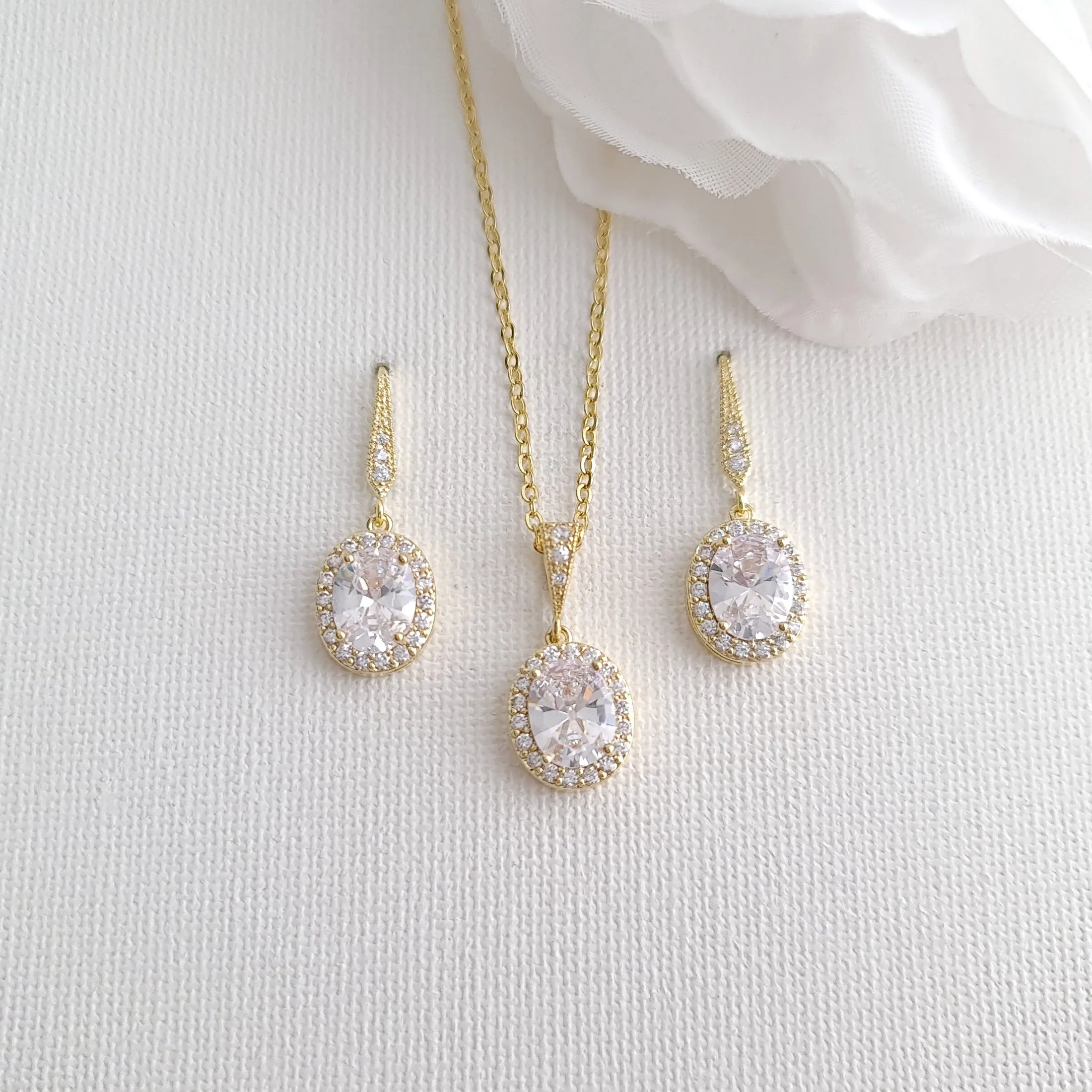 Bridesmaid Necklace and Earring Set-Emily