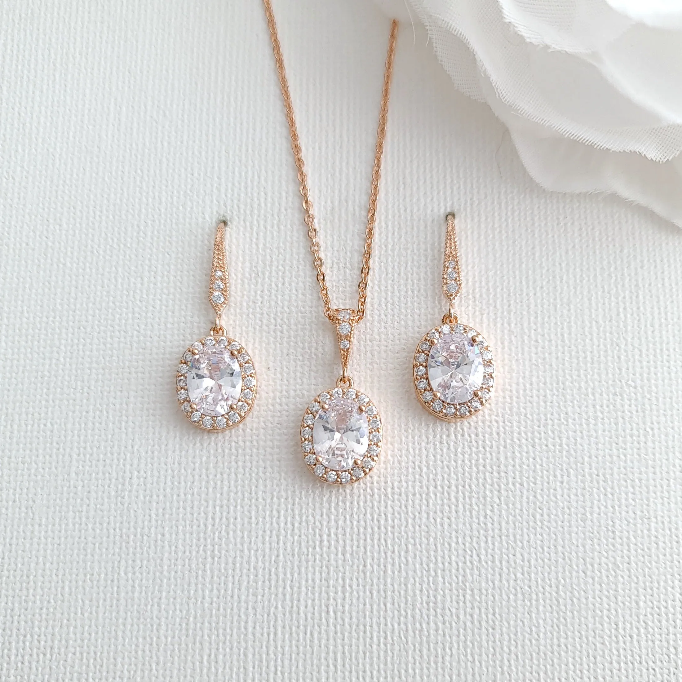 Bridesmaid Necklace and Earring Set-Emily