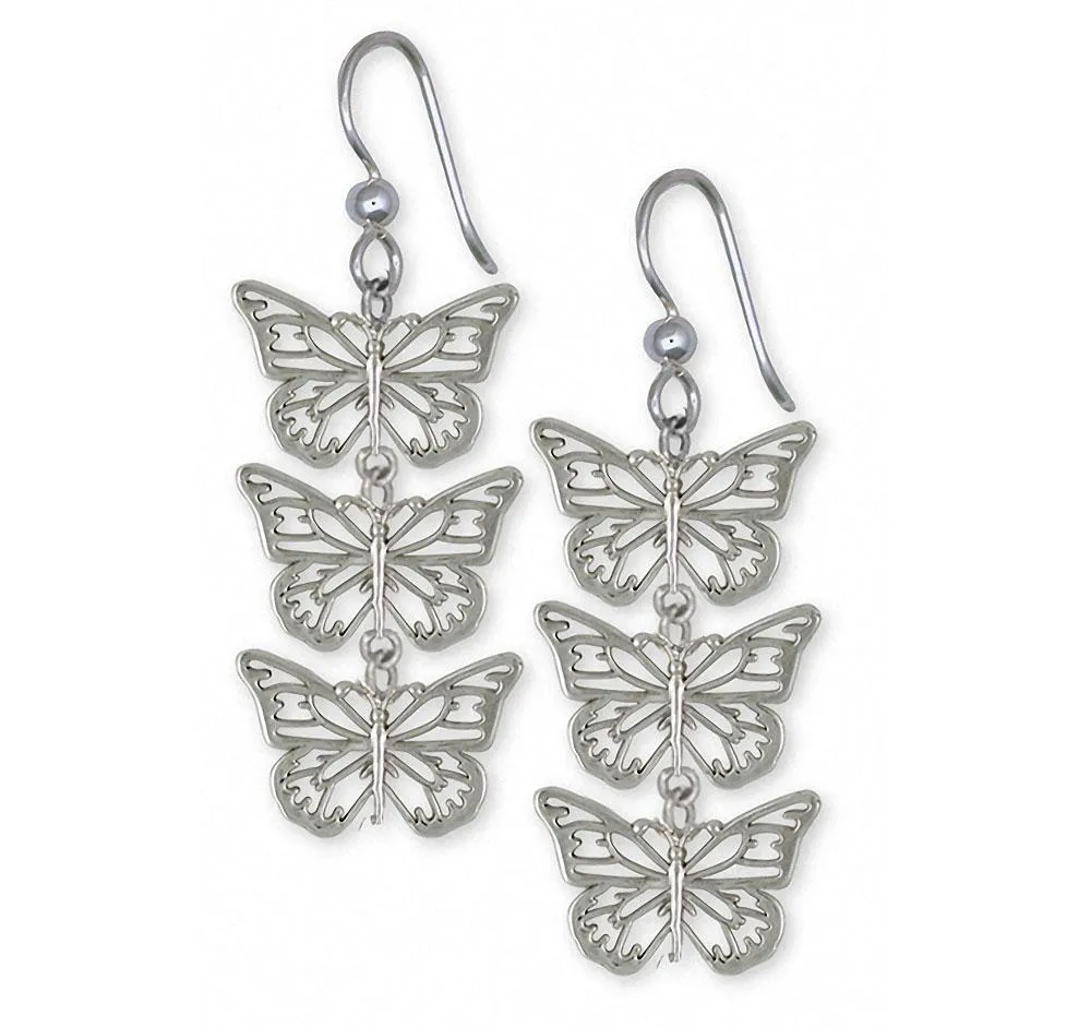 Butterfly Earrings Jewelry Sterling Silver Handmade Butterfly Earrings BY1-3E