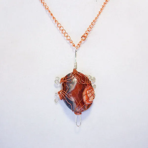 Calinda Wire Wrap Cabochon Pendant Necklace