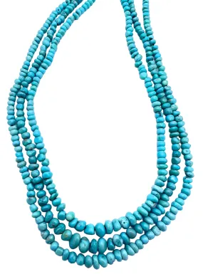 Campitos (Mex) Turquoise 4x6mm-6x8mm Graduated Rounded Nugget Beads, 18 inch strands