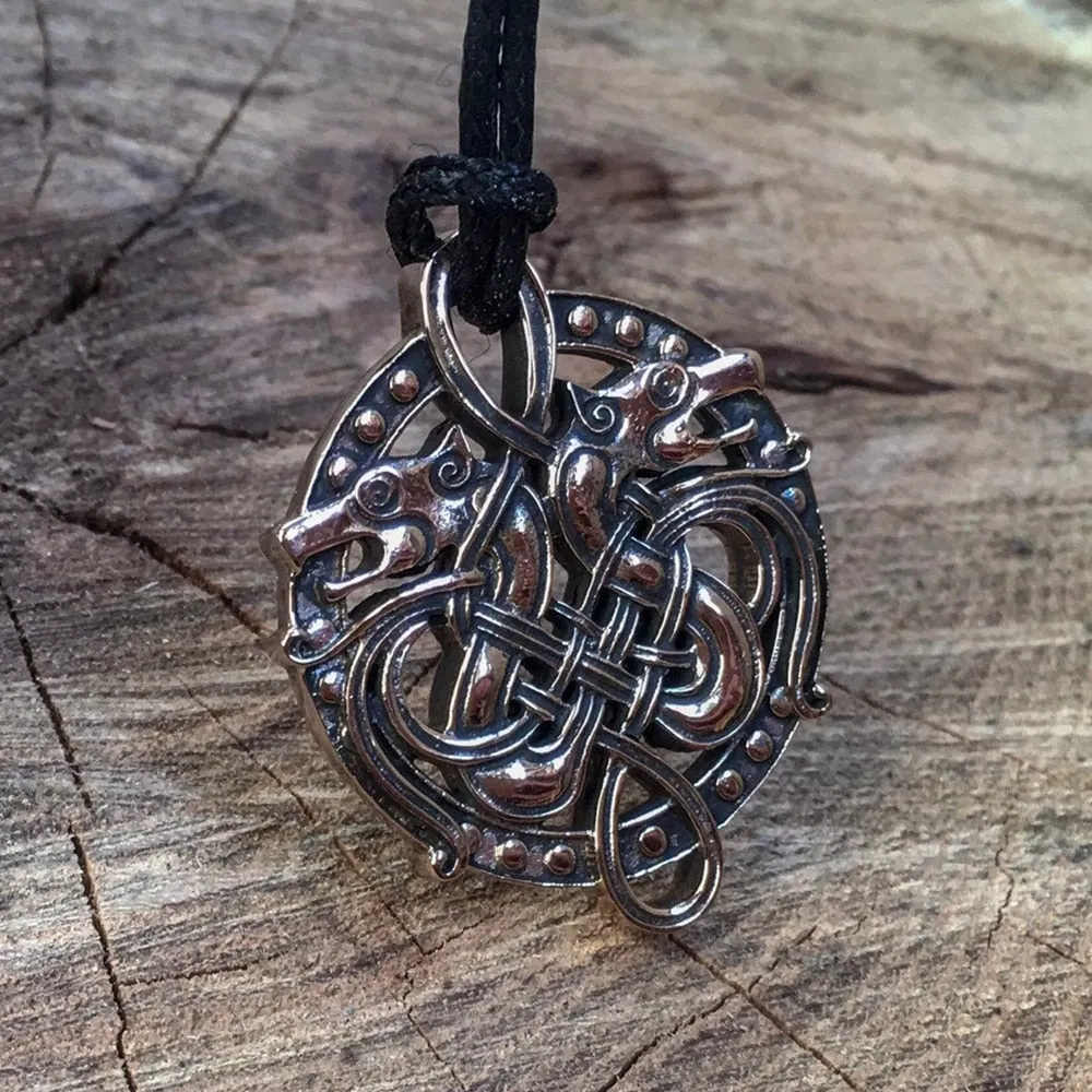 Celtic Twin Dragons Necklace