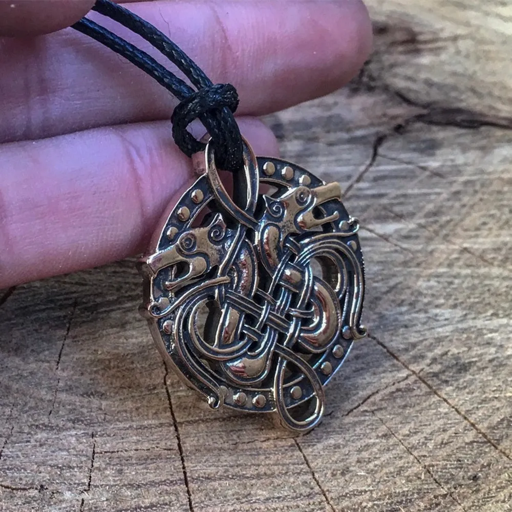 Celtic Twin Dragons Necklace