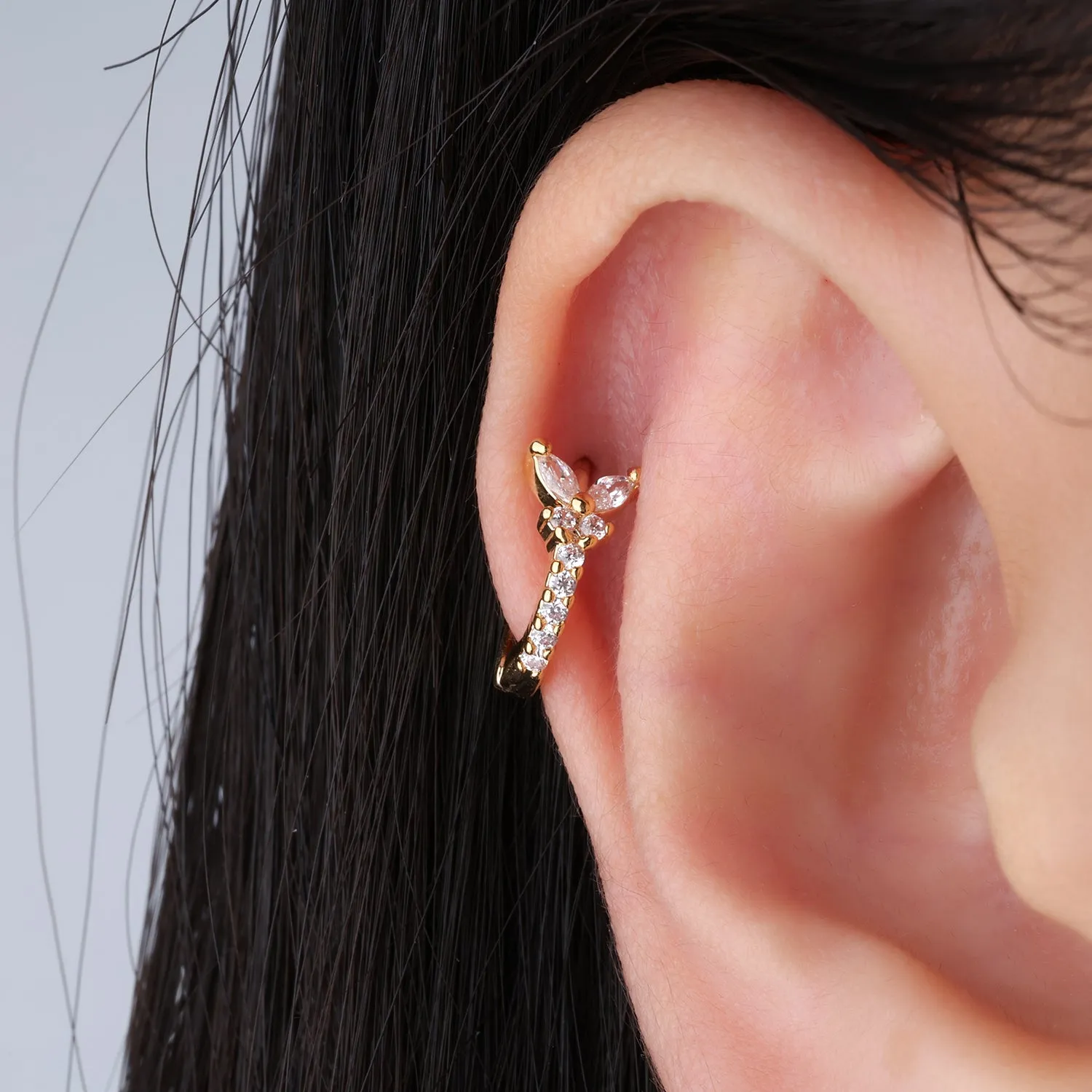 Charm Butterfly Helix Hoop