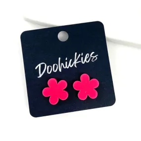 Cinco de Mayo Flower Stud Earrings - Hot Pink