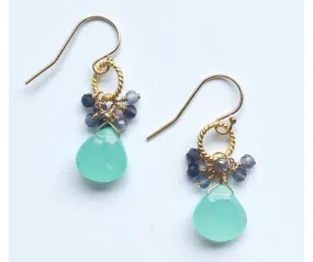 Cluster drop earrings